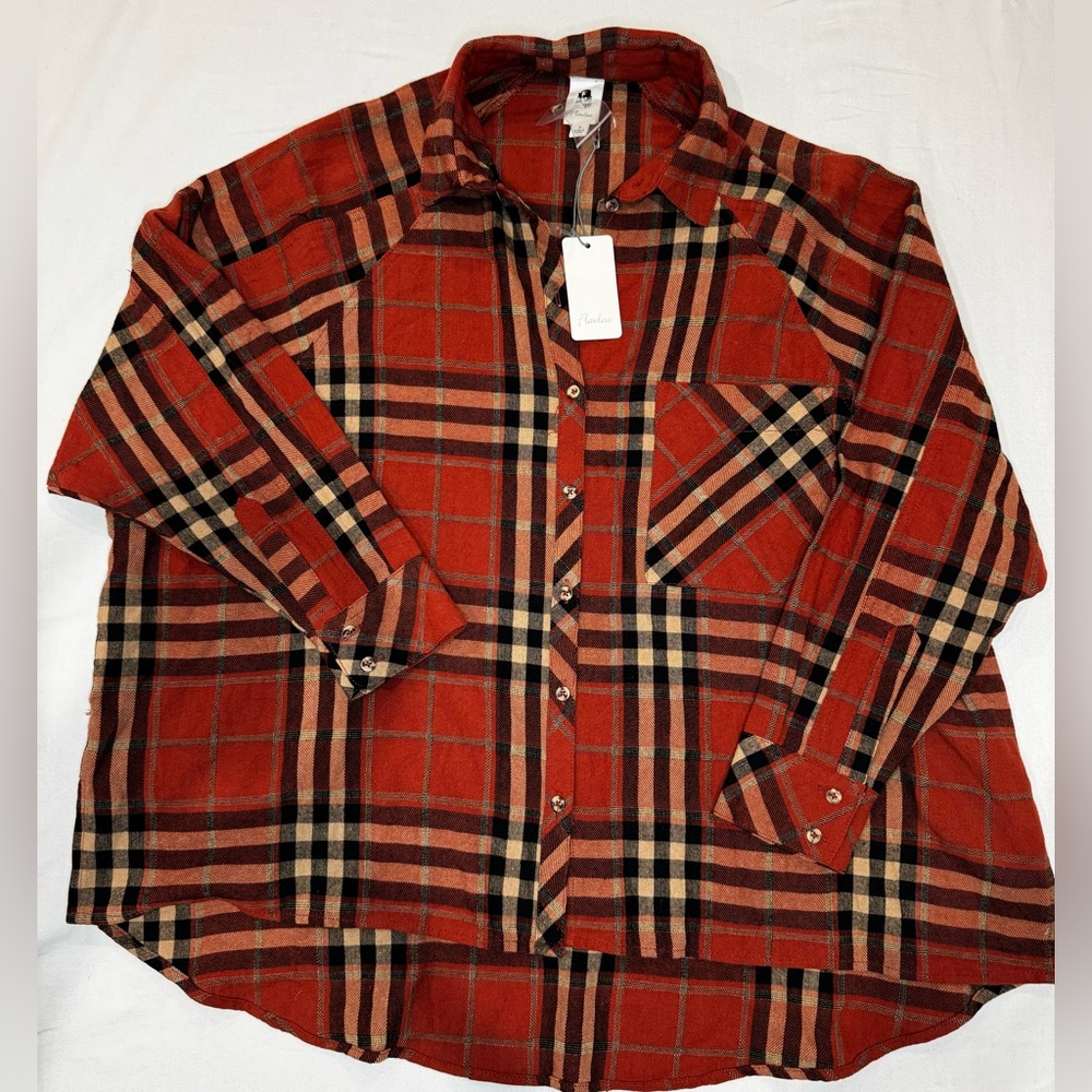 Flawless Women’s Plaid Blouse - Picture 1 of 7